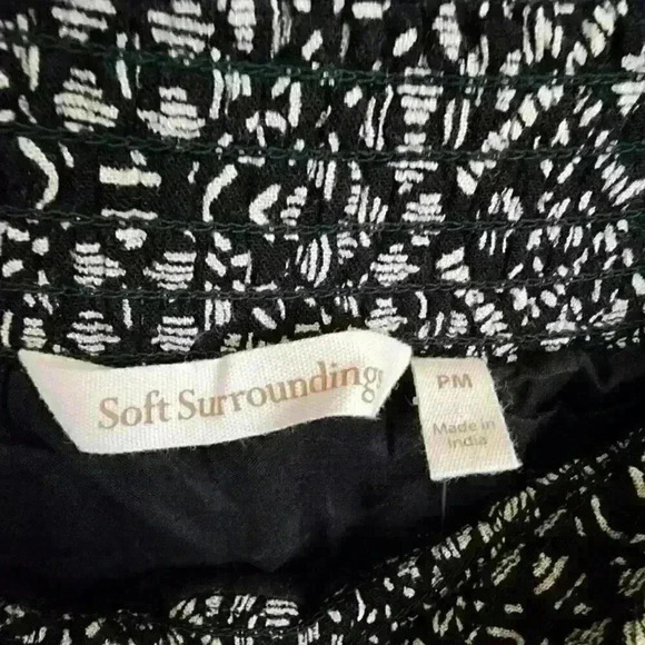 NWT Soft Surroundings Black Elastic Boho Drawstring Skirt Casual Size PM - Picture 10 of 10